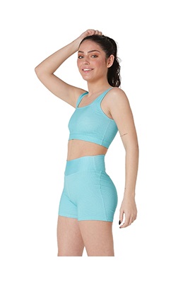 CALZA MINI SHORT MUJER SUBLIMADA FANTASY AQUA TALLE S YAKKA (3006)