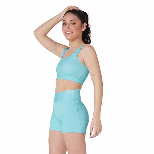 CALZA MINI SHORT MUJER SUBLIMADA FANTASY AQUA TALLE S YAKKA (3006)