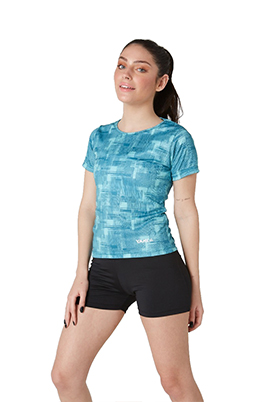 REMERA RUNNING MUJER TAYLOR AQUA TALLE S YAKKA (4028)