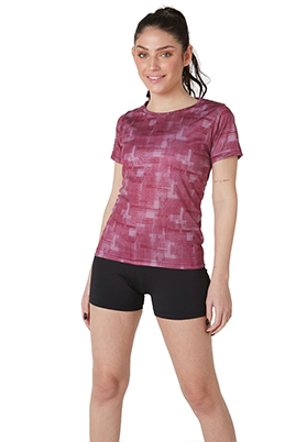 REMERA RUNNING MUJER TAYLOR BORDO TALLE S YAKKA (4028)(4026)