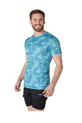 REMERA RUNNING HOMBRE TAYLOR AQUA TALLE S YAKKA (4003)