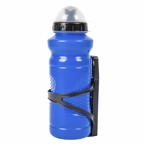 CARAMAÑOLA AZUL SPORTS 600CC CON TAPA CUBRE PICO Y SOPORTE NEGRO PLASTICA VC (1072A)