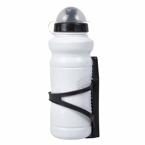 CARAMAÑOLA BLANCA SPORTS 600CC CON TAPA CUBRE PICO Y SOPORTE NEGRO PLASTICA VC (1072B)