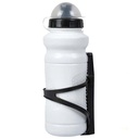 CARAMAÑOLA BLANCA SPORTS 600CC CON TAPA CUBRE PICO Y SOPORTE NEGRO PLASTICA VC (1072B)