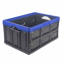 CAJON PLEGABLE MULTIUSO 380X570X280 (60 LTS) NEGRO BORDE AZUL PLASTICA VC (1082A)