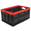 CAJON PLEGABLE MULTIUSO 380X570X280 (60 LTS) NEGRO BORDE ROJO PLASTICA VC (1082R)