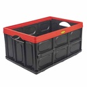 CAJON PLEGABLE MULTIUSO 380X570X280 (60 LTS) NEGRO BORDE ROJO PLASTICA VC (1082R)