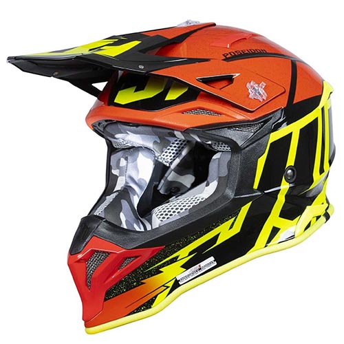 CASCO JUST1 J39 POSEIDON FLUOR YELLOW/RED/BLACK XL