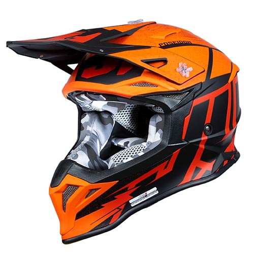 CASCO JUST1 J39 POSEIDON FLUOR ORANGE/RED/BLACK XS