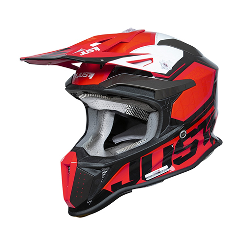 CASCO JUST1 J18 HEXA ROJO/ BLANCO/ NEGRO/ TITANIO MATE L (CAJ0002L)