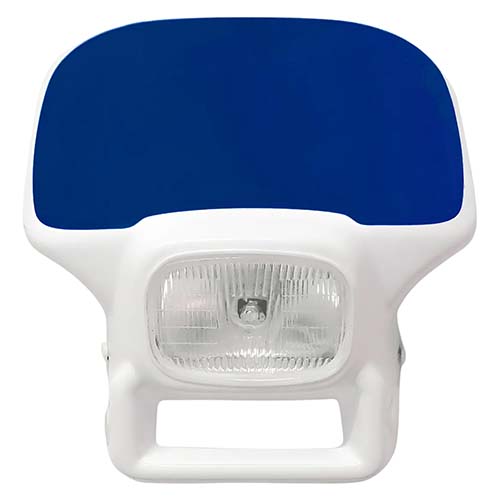 MASCARA OPTICA VIDRIO HONDA XR200R 250R 600R BLANCA + PEGATINA AZUL MARINO PLASTIC FMX (PL MAXR 200250600 B-AM)