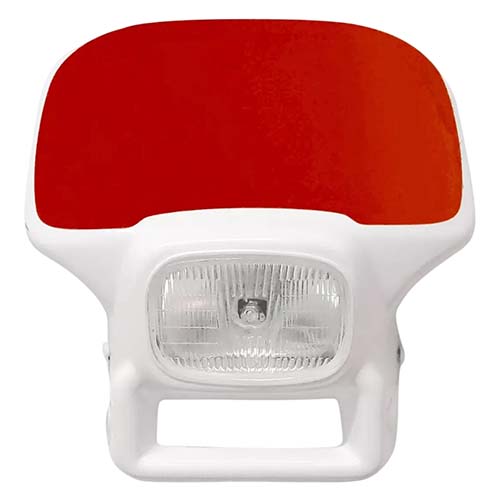 MASCARA OPTICA VIDRIO HONDA XR200R 250R 600R BLANCA + PEGATINA ROJO PLASTIC FMX (PL MAXR 200250600 B-R)