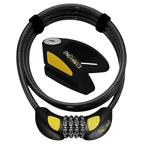 TRABA DISCO (CANDADO) 8110 8mm + CABLE 210cmX10mm ONGUARD