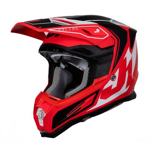 CASCO J22F FIBRA DE VIDRIO TALENT BLACK/RED S JUST1