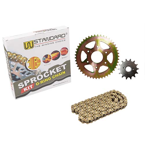 KIT TRANSMISION DOMINAR 400 / KTM DUKE 390 (46T / 14T) 520HO-120L C/CAD DOR. C/ ORING STD