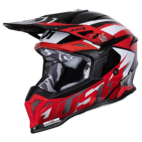 CASCO JUST1 J39 REVO RED WHITE BLACK GLOSS M