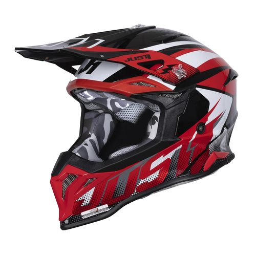 CASCO JUST1 J39 REVO RED WHITE BLACK GLOSS L