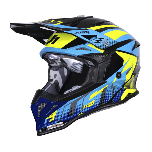CASCO JUST1 J39 REVO BLUE FLUO YELLOW BLACK GLOSS M