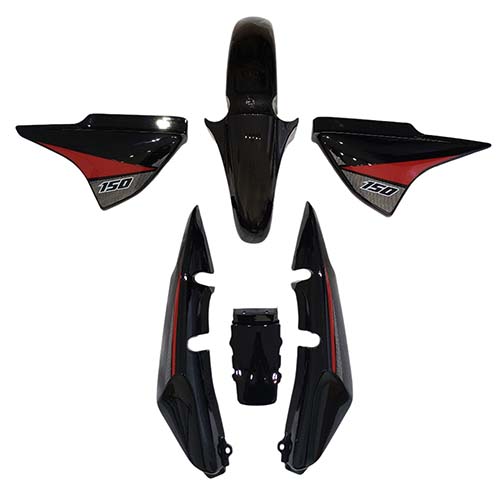 KIT PLASTICOS COMPLETOS NEW S2 150 TUBULAR NEGRO (6PCS) OEM