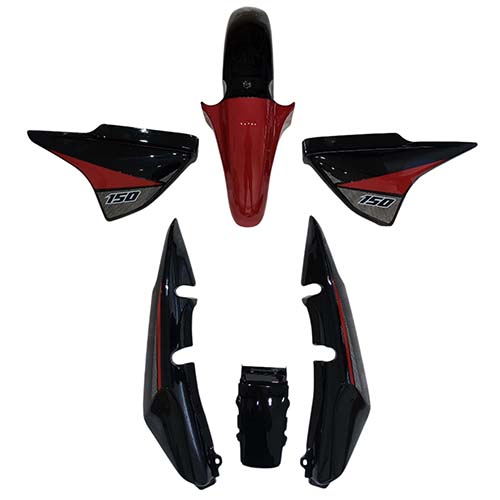 KIT PLASTICOS COMPLETOS NEW S2 150 TUBULAR ROJO (6PCS) OEM