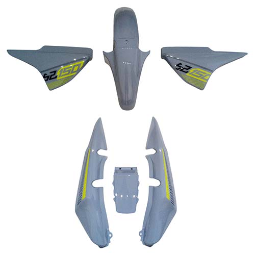 KIT PLASTICOS COMPLETOS NEW S2 150 TUBULAR GRIS (6PCS) OEM