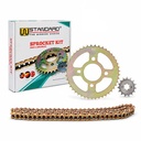 KIT TRANSMISION BAJAJ ROUSER NS160 (45/15) 428H-134L DORADA DOBLE DISCO STD