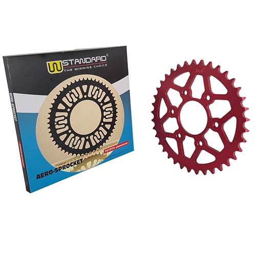 CORONA (SOLA) DE TRANSMISION ALUMINIO ROUSER 200NS ROJO 520-37T STD