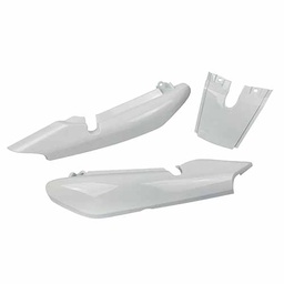 [C82128] CACHA BAJO ASIENTO + UNION COLIN YAMAHA YBR 125 BLANCO (3PCS) MTC