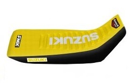 [FUN255] FUNDA ASIENTO SUZUKI DR 250/350 AMARILLO/NEGRO/BLANCO FMX (MXS HFS 103YNB)