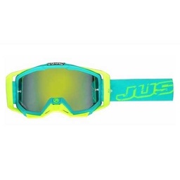 [J1A012] ANTIPARRA JUST1 IRIS NEON YELLOW/BLUE (MICA REPUESTO + TEAR OFF 8pcs)