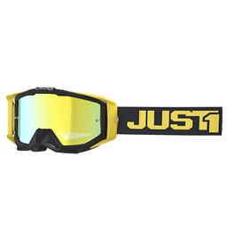 [J1A024] ANTIPARRA JUST1 IRIS SOLID TRACK BLACK/YELLOW (MICA REPUESTO + TEAR OFF 8pcs)