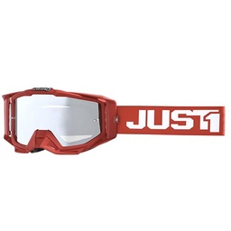 [J1A027] ANTIPARRA JUST1 IRIS SOLID TRACK RED/WHITE (MICA REPUESTO + TEAR OFF 8pcs)