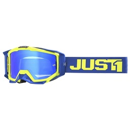 [J1A028] ANTIPARRA JUST1 IRIS SOLID TRACK YELLOW/BLUE (MICA REPUESTO + TEAR OFF 8pcs)