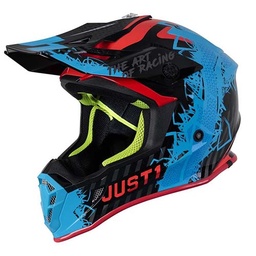 [J38046] CASCO JUST1 J38 MASK BLUE / RED / BLACK GLOSS XS