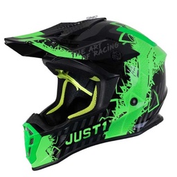 [J38051] CASCO JUST1 J38 MASK FLUO GREEN / TITANIUM / BLACK XS