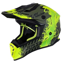 [J38061] CASCO JUST1 J38 MASK FLUO YELLOW / BLACK / GREEN XS