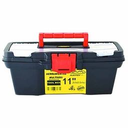 [PVC079] CAJA HERRAMIENTAS MULTIUSO 11" 29,5X20,5X14,5 COLOR NEGRO C/BANDEJA DIVISORA PLASTICA VC (1040)