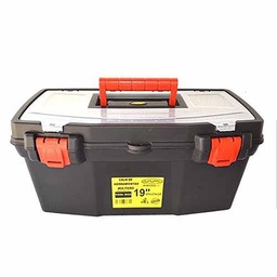 [PVC081] CAJA HERRAMIENTAS MULTIUSO 19" 48X23X24 COLOR NEGRO C/BANDEJA DIVISORA PLASTICA VC (1042)