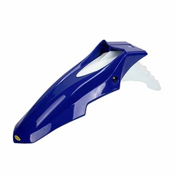 [PVC211] GUARDABARRO DELANTERO SUPERMOTO COMPLETO (2 PARTES) COLORES BLANCO/AZUL PLASTICA VC (711A)