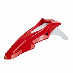 [PVC212] GUARDABARRO DELANTERO SUPERMOTO COMPLETO (2 PARTES) COLORES ROJO/BLANCO PLASTICA VC (711R)
