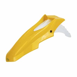 [PVC214] GUARDABARRO DELANTERO SUPERMOTO COMPLETO (2 PARTES) COLORES AMARILLO/BLANCO PLASTICA VC (711AM)