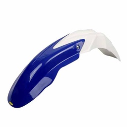 [PVC216] GUARDABARRO DELANTERO CROSS COMPLETO (2 PARTES) COLORES BLANCO/AZUL PLASTICA VC (798A)