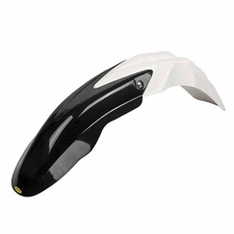 [PVC218] GUARDABARRO DELANTERO CROSS COMPLETO (2 PARTES) COLORES BLANCO/NEGRO PLASTICA VC (798N)