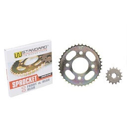 [W01203] CORONA Y PIÑON HONDA CG125/ZANELLA RX150 (38) DORADA STD