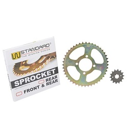 [W20201] CORONA Y PIÑON SUZUKI AX100 (44x14) DORADA STD