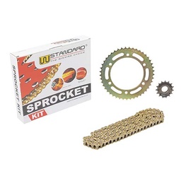 [W73191] KIT TRANSMISION YAMAHA YBR250 (45/15) C/CAD. DOR. STD
