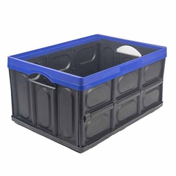 [PVC326] CAJON PLEGABLE MULTIUSO 380X570X280 (60 LTS) NEGRO BORDE AZUL PLASTICA VC (1082A)