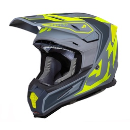 [J22009] CASCO J22F FIBRA DE VIDRIO TALENT FLUO YELLOW/GRAY S JUST1